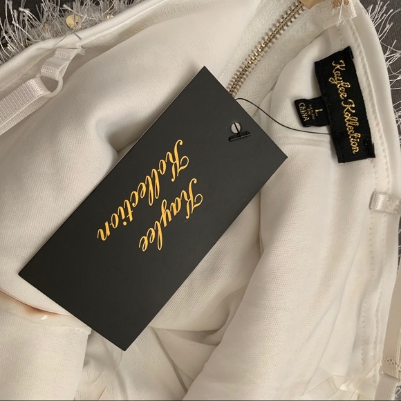 NWT White Gold Sequins Mini Party Dress - Picture 9 of 9